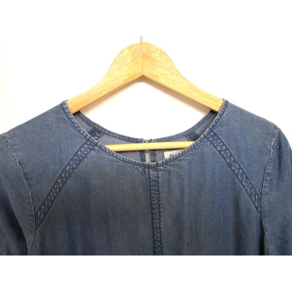 Abercrombie & Fitch Blue Chambray Denim Shirt Sleeve Dress - Women’s Size Medium - Picture 2 of 11